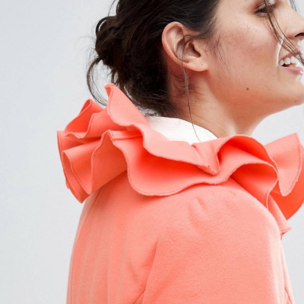 ASOS RUFFLE COAT - Picture 2 of 5